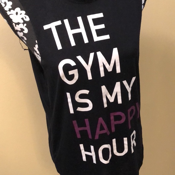 💪Chin💝Up Apparel “The Gym Is My Happy Hour” sleeveless over top - Picture 2 of 9